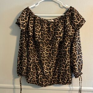 Michael Michael Kors off the should leopard blouse size medium. Wore once